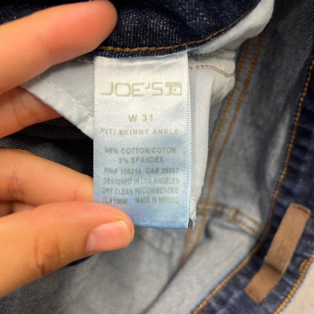 Joes Jeans Skinny Ankle Distressed Ripped Denim Blue Pants Womens Size 31 1406